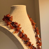 Long Honey Cognac Baltic Amber Necklace, 70cm