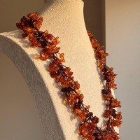 Long Honey Cognac Baltic Amber Necklace, 70cm