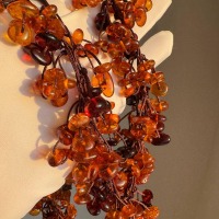 Long Honey Cognac Baltic Amber Necklace, 70cm
