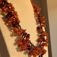 Long Honey Cognac Baltic Amber Necklace, 70cm